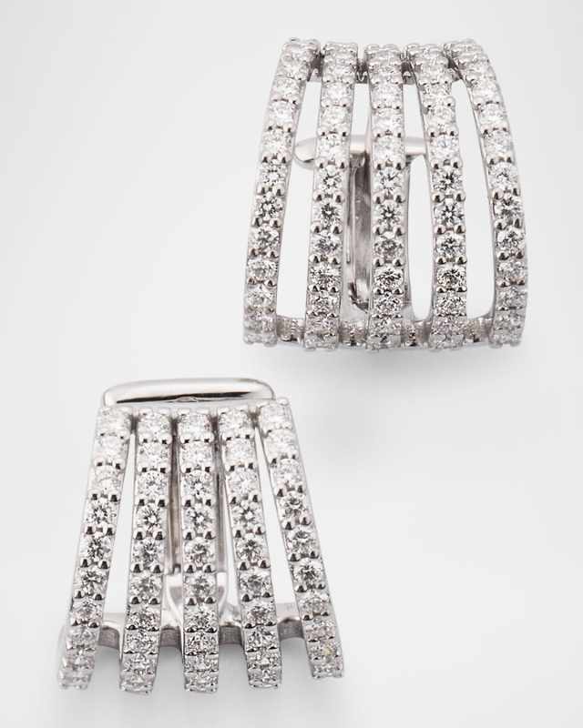 Diamond Huggie Earrings in 18K White Gold
